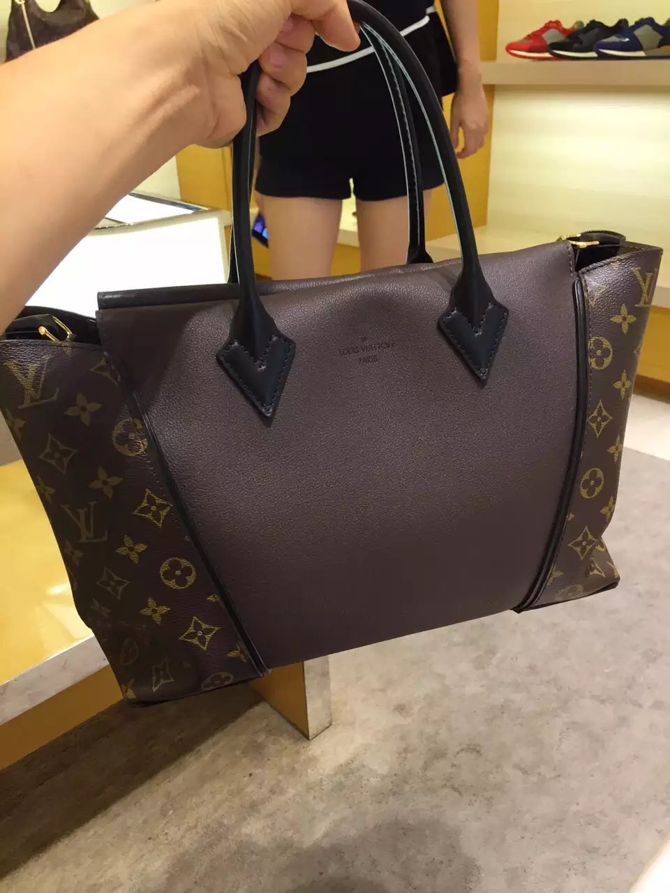 Real Louis Vuitton Monogram Tote W PM Bag M41061 Chocolate